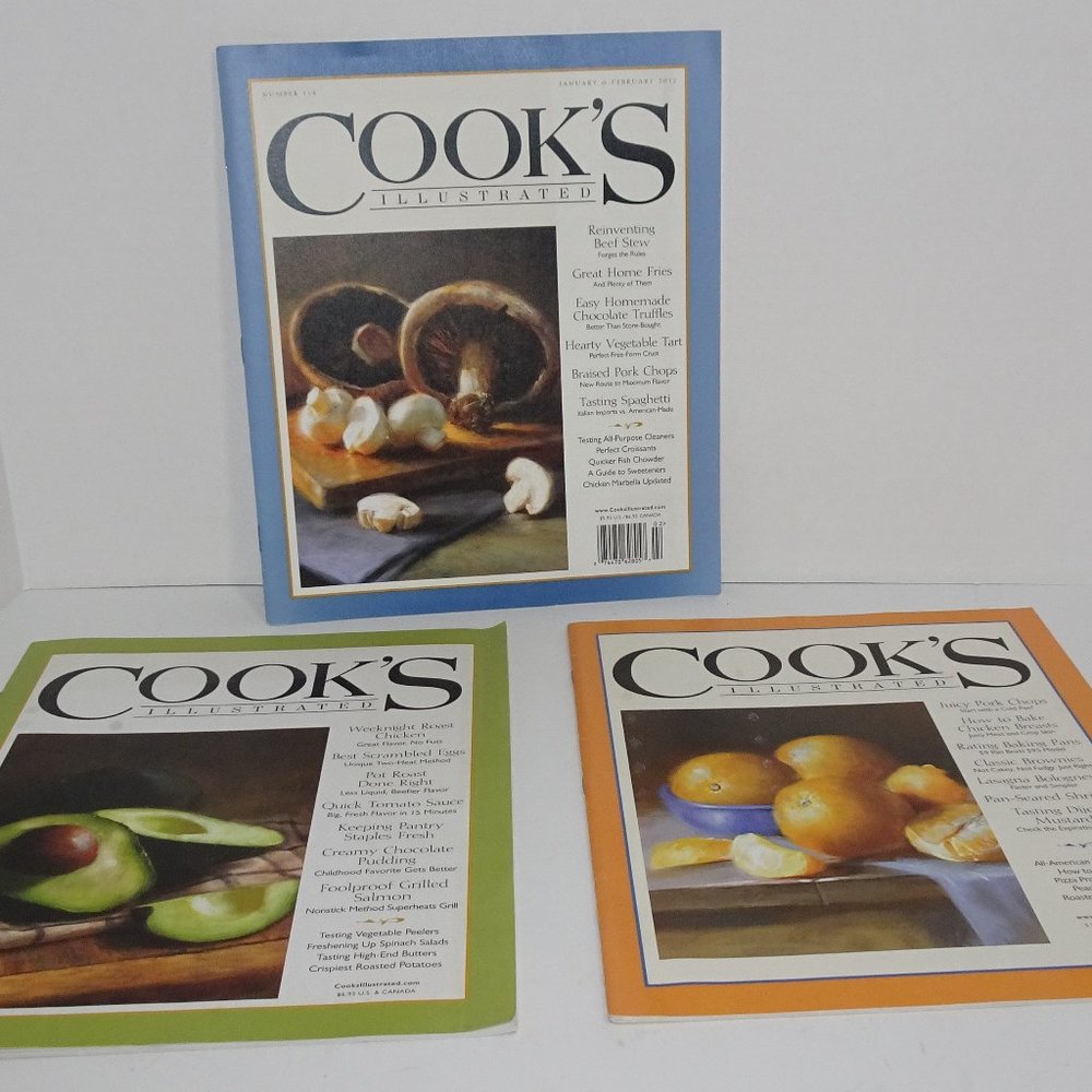 AMERICA'S TEST KITCHEN THREE COOK'S ILLUSRTATED MAGAZINES